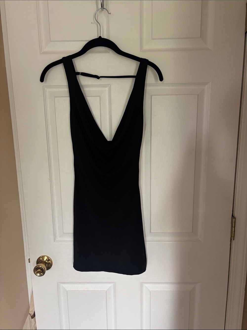 SHEIN Black Mini Dress Sleeveless Cowl Neck